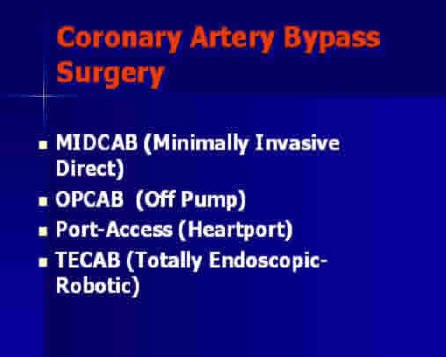 Types of Less Invasive Coronary Artery Bypass