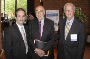 Dr. Michael DeBakey (center) and Dr. Herbert Cohn (right)
