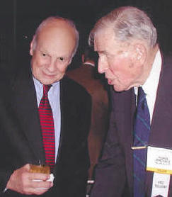 Dr. Francis Rosato (left) and Dr. Jonathan Rhoads at a Penn reception at the American College of Surgeons meeting in Chicago in 2000