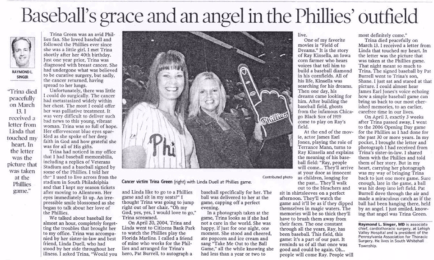 Baseball’s Grace and an Angel in the Phillies’ Outfield