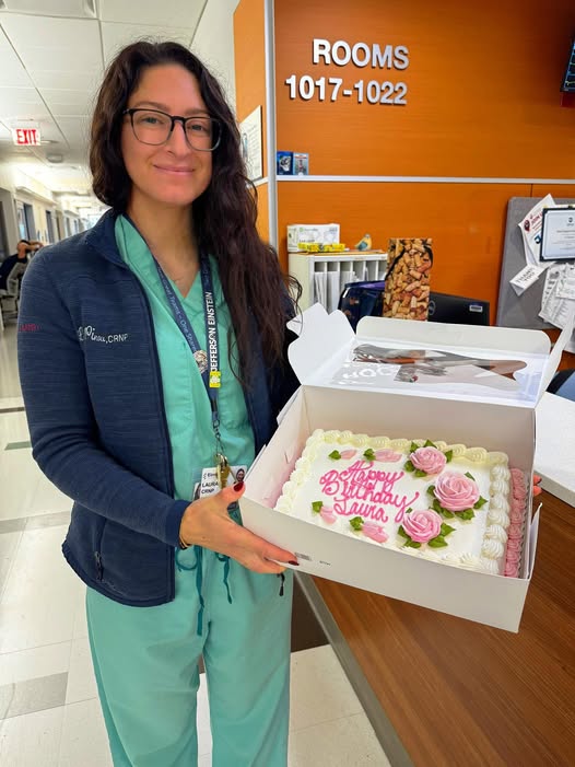 Celebrating with Team - Laura